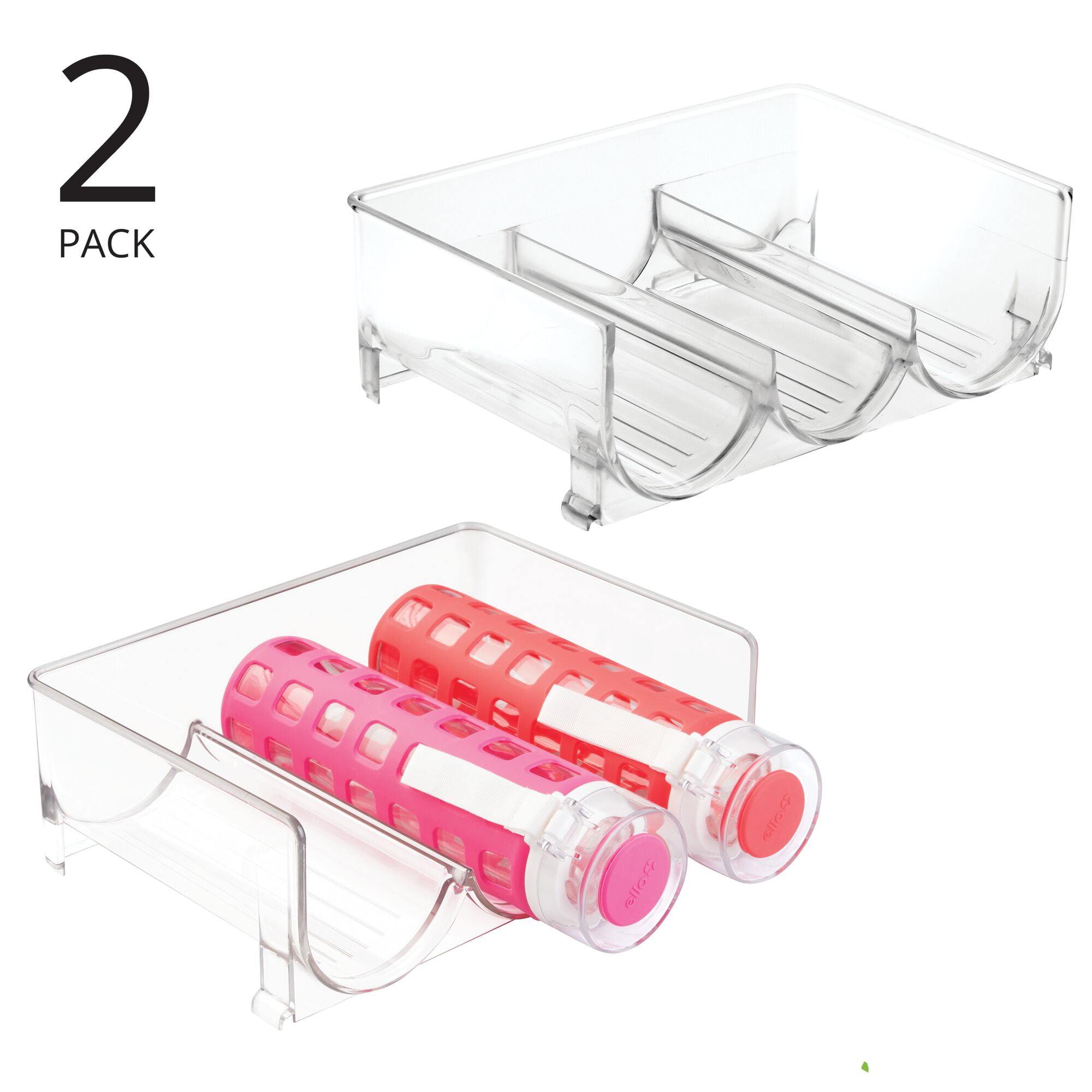 tyrixma Water Bottle Organizer, 4-Tier Stackable Water Bottle Holder Rack  for Wine, Drinks and Tumblers, Clear Bottle Holder Storage for Cabinet