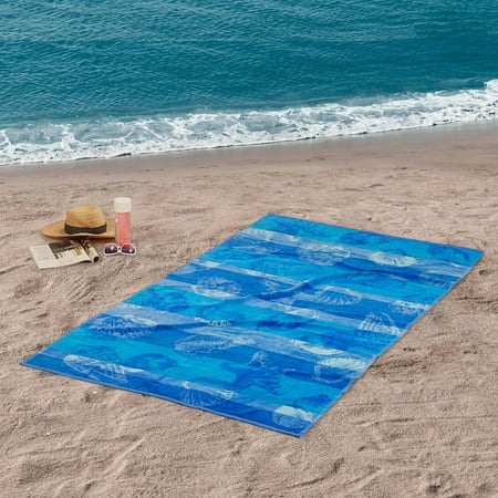 Better Homes & Gardens Jacquard Seashell Stripe Oversized Beach Towel - 40