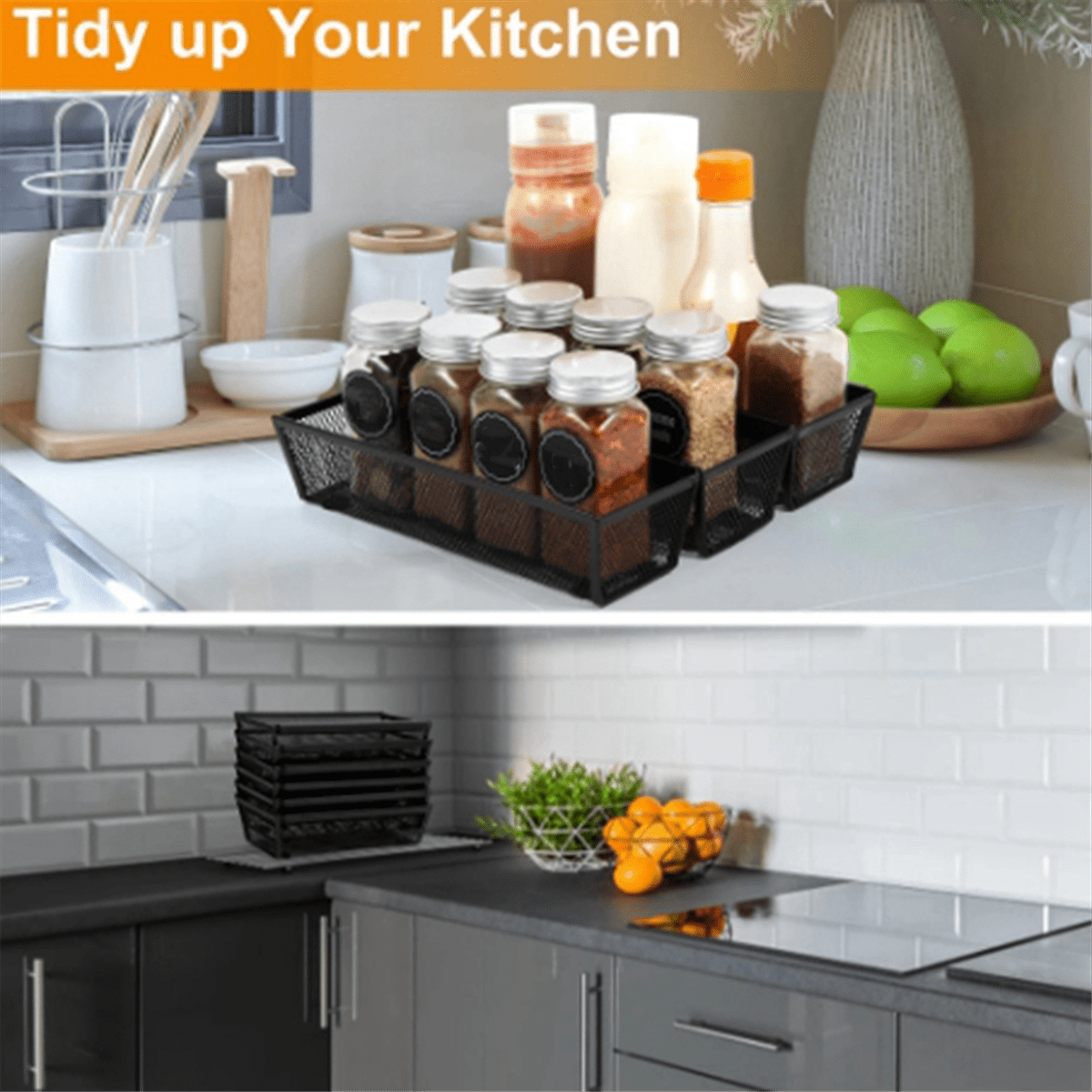6pcs Drawer Organizer,Silverware Organizer for Kitchen, Utensil Cutlery Tray Mesh Metal Organizer