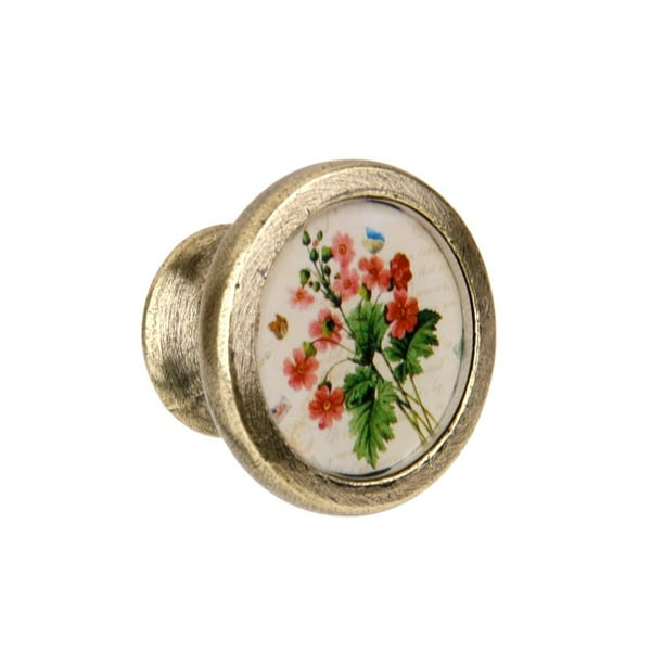 Perfecl pequeña sala Vintage Puerta Cajón Manija Perilla Flor Planta Patten 17 Armario Asa
