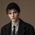 thumbnail image 5 of Lumtrix Knit Beanie for Men Women Cuffed Rib Warm Winter Hat Skull Caps Soft Classic Solid Color Daily Cap Unisex Black One Size, 5 of 5