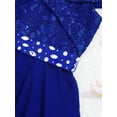 thumbnail image 6 of iEFiEL Girls Chiffon Off Shoulder Dress High-Low Rhinestone Bridesmaid Dress Wedding Pageant Evening Gown A Blue 14, 6 of 7