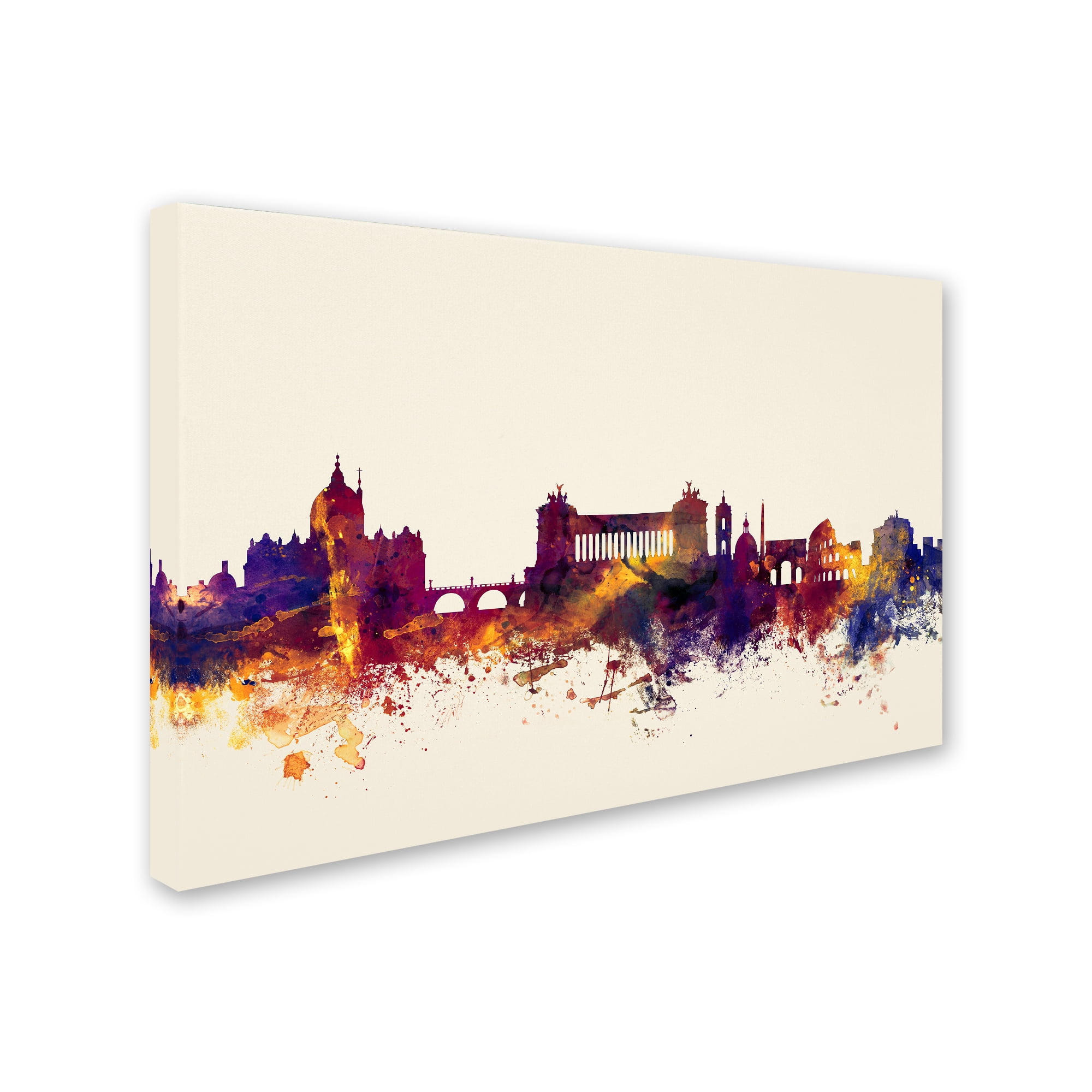 Trademark Fine Art "Rome Italy Skyline" Canvas Art by Michael Tompsett