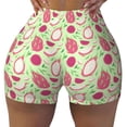 thumbnail image 2 of Fuzoiu Dragon Fruit 1 Print Women's Workout Shorts,Workout Biker Shorts Women,Exercise Fitness Shorts,Scrunch Short, Athletic Shorts for Gym Yoga Running Sport Active-Large, 2 of 8