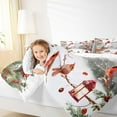 thumbnail image 4 of Manfei Xmas Cardinal Bird King Size Comforter Sets,Red Berry Bedding Comforter Set,Merry Christmas Bedding Set For Boys,Super Cozy Room Decor Reversible,3 Pieces, 4 of 8