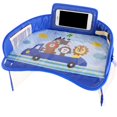 thumbnail image 1 of Kids Travel Tray Seat Lap Activity Half Surrounded Organizer with Transparent Bag Side Pocket for Strollers Car Child Seat Happy Travel, 1 of 3