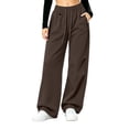 thumbnail image 2 of Xdegoge Quick Dry Pants Women Hiking Waterproof Wide Leg Parachute Trousers with Zipper Pockets Drawstring Elastic Waist Baggy Outdoor Cargo Sweatpants, 2 of 5