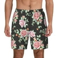 thumbnail image 2 of Goofa Rose Flowers Printed Men's Swim Trunks Board Shorts Quick Dry Mens Swimming Trunks with Compression Liner,Breathable Fit Hawaii Beach Shorts-Large, 2 of 9