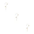 thumbnail image 4 of pitrice Alloy Women Ear Clip Flower Insect Exquisite Decorative Rhinestone Girls Ladies Wedding Earring Ornament Birthday Gift Gold Left 3Set, 4 of 6