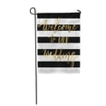 thumbnail image 1 of JSDART Sign Welcome to Our Wedding Gold Lettering on Striped Beginning Garden Flag Decorative Flag House Banner 28x40 inch, 1 of 1