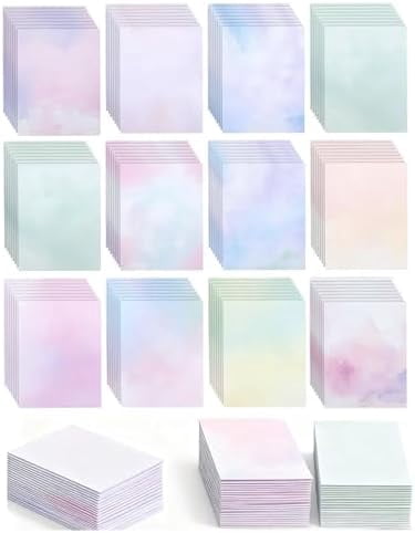 96 Sheets Double-Sided Scrapbook Paper 8.5 x 11 In, Colorful Decorative Printer Pastel Watercolor Printer Paper - Patterend Cardstock for Crafts, Letter Writing & Stationery