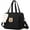 Black, variant on Baby Diaper Bag Tote, Mommy Bag Cute Baby Nappy Bag Crossbody Travel Diaper Tote Multifunction Baby Storage Bag