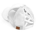 thumbnail image 1 of Casquette de Baseball en Forme de Queue de Poney Chapeau de Soleil de Camionneur Réglable en Maille à Gros Chignon, 1 of 2
