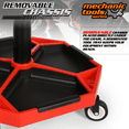 thumbnail image 4 of M-AUTO Heavy-Duty Adjustable Mechanic's Roller Seat Rolling Stool with Wheels & Detachable Tool Tray, 300 lbs Capacity - Red, 4 of 12