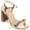 Gold, variant on Journee Womens Dianne Open Square Toe Stacked Heel Sandals