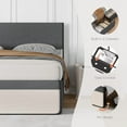 thumbnail image 4 of Jojoka Upholstered Bed Frame with 2 Storage Drawers, Linen Headboard & Footboard, Steel Slat Support, No Box Spring Needed, 4 of 6