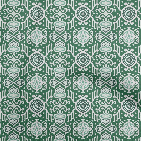 oneOone Cotton Jersey Green Fabric Floral Diy Clothing Quilting Fabric Print Fabric By Yard 58 Inch Wide