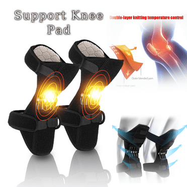 Jowenia 1 Pair Knee Booster Brace with Rebound Springs, Power Lift Patella Support Wrap, Joint Stabilizer Pad, Knee Protection Booster for Weak Legs, Pain Relief, Black