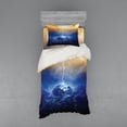 thumbnail image 1 of Ambesonne Nature Bedding Set 3 Pcs, Big Bolt Hits Planet, Twin, Yellow Blue, 1 of 3
