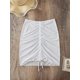 thumbnail image 2 of Falda de playa corta fruncida con cordón para mujer Blanco puro G Blanco puro G Xishao ropa, 2 of 2