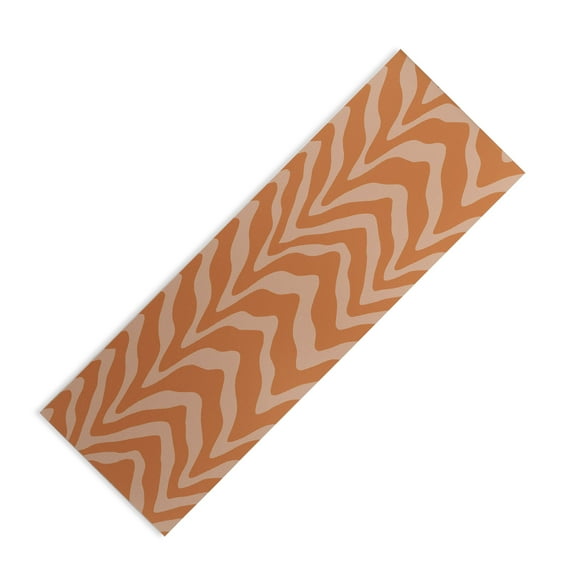 Society6 Sewzinski Wavy Lines Orange Peach (6mm) 24" x 70" Yoga Mat
