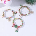 thumbnail image 5 of Conjunto de 6 pulseras navideñas coloridas con cuentas navideñas, pulsera elástica Chram, novedad para vacaciones, 5 of 5