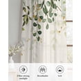 thumbnail image 6 of Sage Green Sheer Curtains 45 Inch Length 2 Panels Set for Living Room/Bedroom, Eucalyptus Leaves Kitchen Curtains with Grommet Semi-Sheer Curtains Drapes Voile Window Treatments 42"x45"x2, 6 of 7