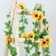 thumbnail image 4 of 220cm/86.6inches Rattan Decoration Sunflower Sunflower Vines Artificial Flower Plastic High Simulation Green Plant Two Pieces Per Pack 10 Flowers Per Strip, 4 of 6