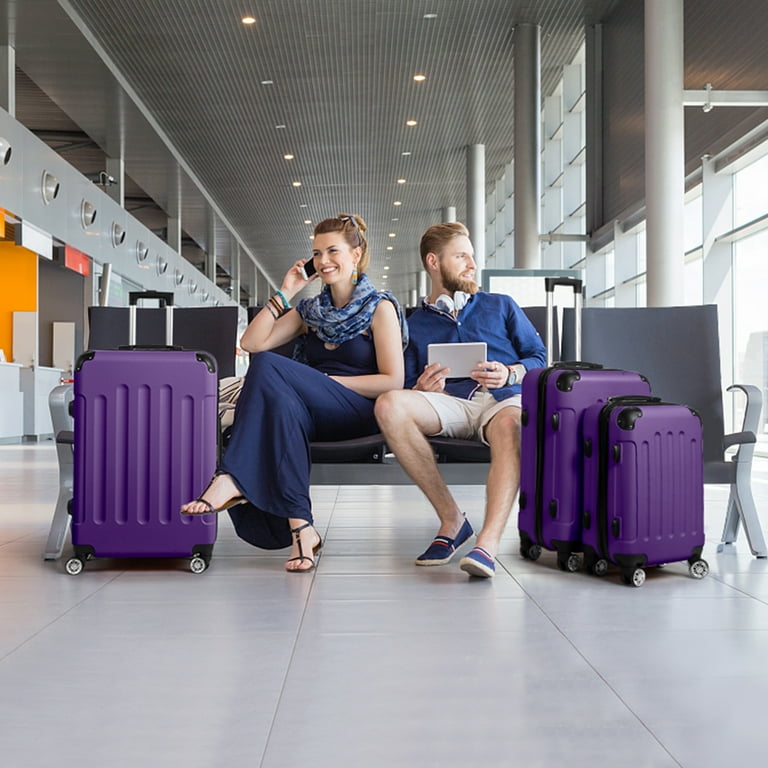 Zimtown Hardside 3 Piece Lightweight Spinner Luggage Set with TSA