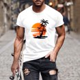 thumbnail image 1 of Meichang T-Shirts Graphiques pour Hommes T-Shirts à Col Rond Imprimés 3D Palmier Tropical Coucher de Soleil Coupe Régulière Manches Courtes T-Shirts d'Entraînement T-Shirts d'Été pour Muscles pour Hommes Aubaines de Liquidation 2024 Blanc 3TG, 1 of 5