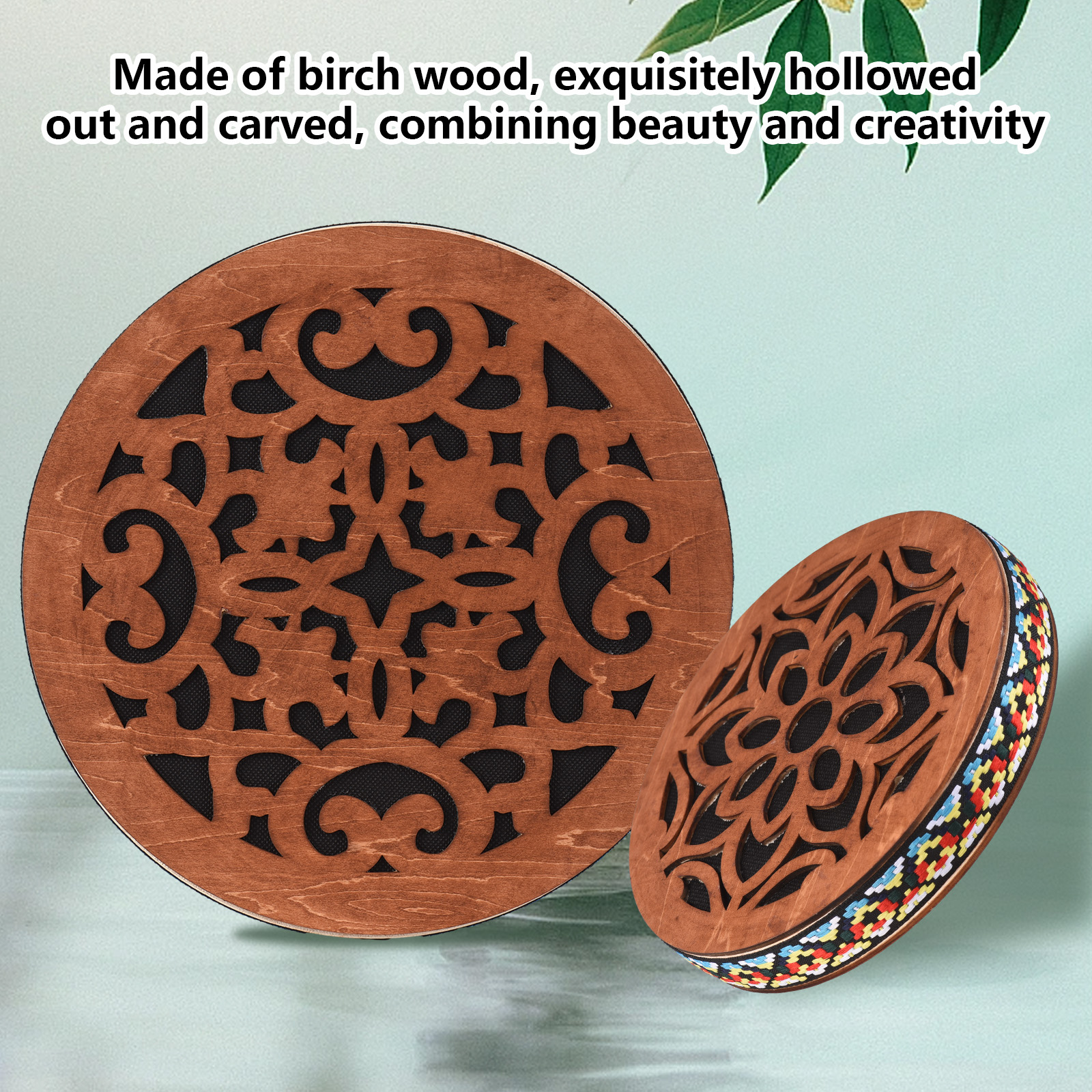 Snare drum,Portable Hand Drum Sound Therapy Water Drum Ethnic Percussion Water Sound Birch Hand Drum Sound Birch Wooden Drum Onomatopoeic Portable Sound Birch Wooden Portable Hand