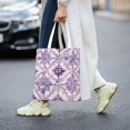 thumbnail image 6 of Canvas Bag Tote Bag Shopping Bag 16×15in Can Be Carried By Hand And Can Be Used For Daily Travel Such As Shopping And Going To Work Mediumpurple Moroccan Trellis Hand-Drawn Sketch_2, 6 of 8
