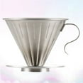 thumbnail image 1 of OULII Stainless Dripper Cone For Cups Coffee Maker With Design Reusable Coffee Filter Easy To Clean Silver Finish, 1 of 3