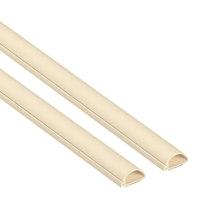 D-Line Beige Half Round Cord Cover, 0.78x0.39in, 39in Length, 3-Pack