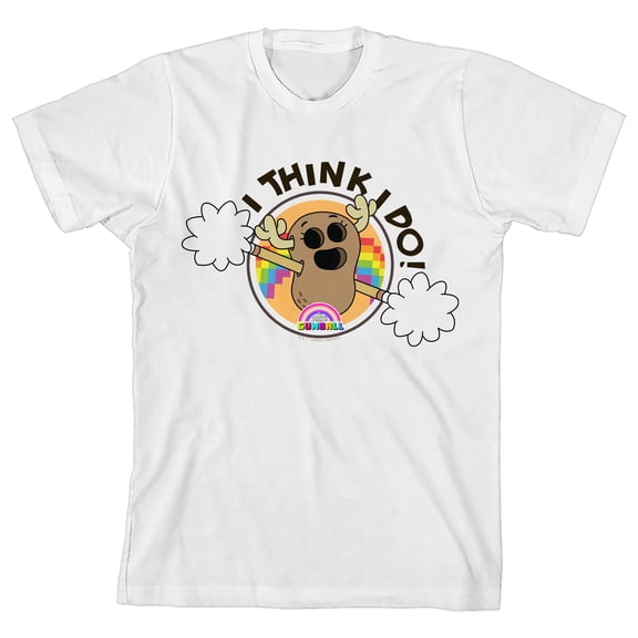 The Amazing World Of Gumball Penny With PomPoms Youth White Crew Neck Short Sleeve T-shirt-Large