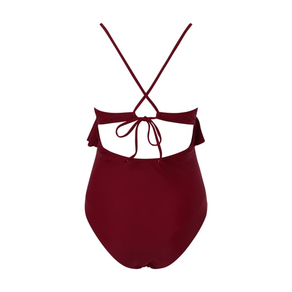 dmqupv Swimsuit for Women Women Maternity Swimwear One Piece Halter Pregnancy Swimsuit Soild Bathing Suits Adjustable Chest Swimwear Red,Size for M