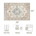 thumbnail image 2 of Toyoso 2x3 Area Rug Big Carpet for Living Room Bedroom Home Decor Washable Oriental Vintage Floral Distressed Rugs Large Indoor Carpets with Non Slip Back for Dining Room Office Floor -Beige Blue, 2 of 5