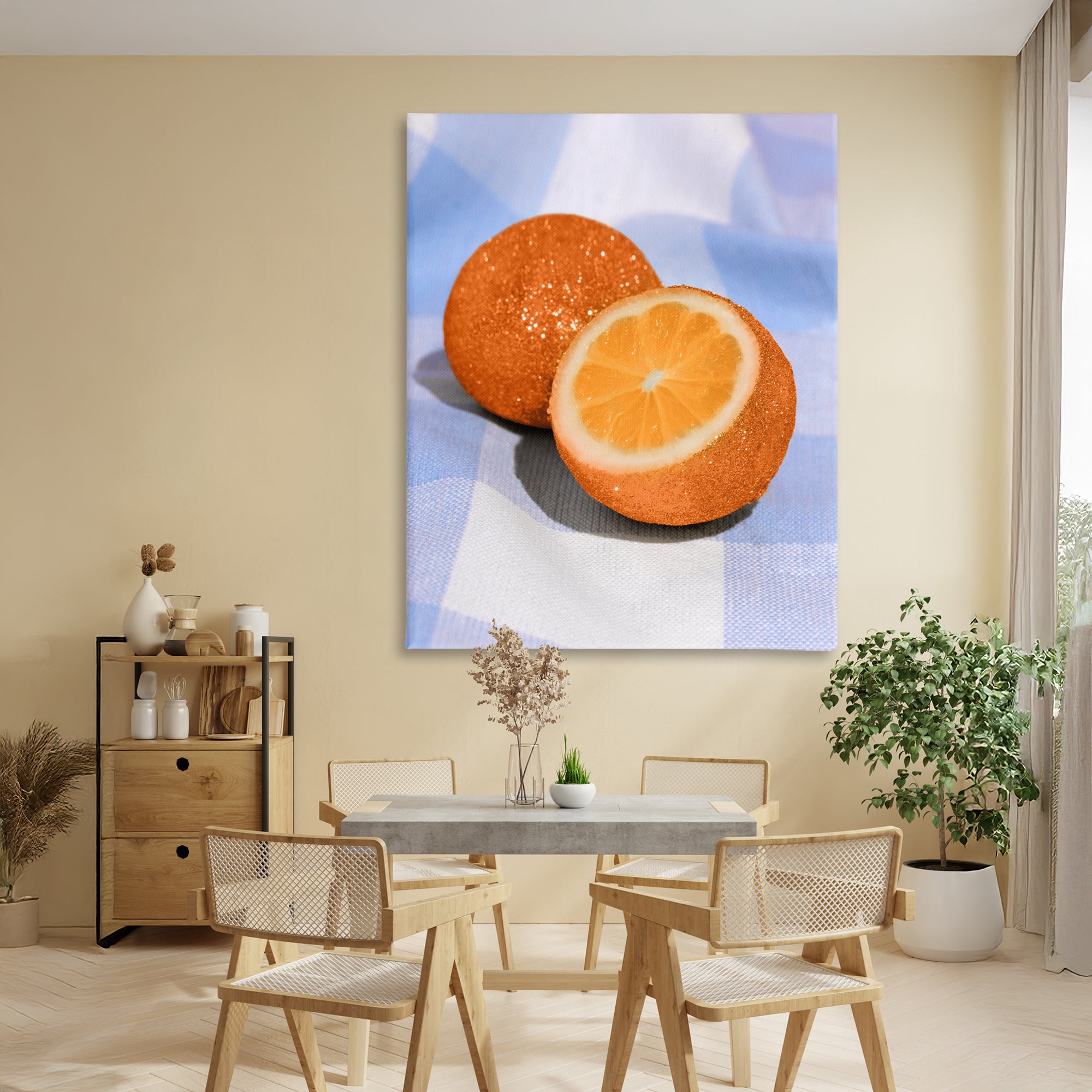 Stupell Industries Glimmer Orange on Blue Canvas Wall Art, design by LISH Creative