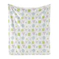 thumbnail image 1 of Pastel Soft Flannel Fleece Throw Blanket, Abstract Art Geometric in Pastel Colored Design Modern Artwork Print, Cozy Plush for Indoor and Outdoor Use, 70" x 90", Seafoam Lime Green, by Ambesonne, 1 of 6