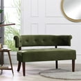 thumbnail image 2 of Jennifer Taylor Home Jared Roll Arm Tufted Bench Settee Olive Green Velvet, 2 of 13