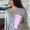 thumbnail image 4 of Tasse d'Eau Froide Réutilisable 700ml, Tasse en Plastique à Double Couche avec Couvercle et Paille, 4 of 5