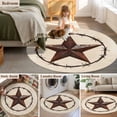 thumbnail image 6 of Texas Star Farmhouse Large Area Rugs for Bedroom Living Room, Soft Non Slip Carpet Bedside Rug, Western Country Stars Retro Round Floor Cover Kitchen Accent Rug 8' for Dining Room/Office, 6 of 9