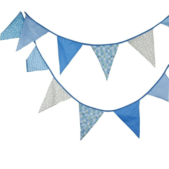 FUEENIRVA Nursery Banner Blue Cotton 1Set For Childrens Rooms 360cm Length