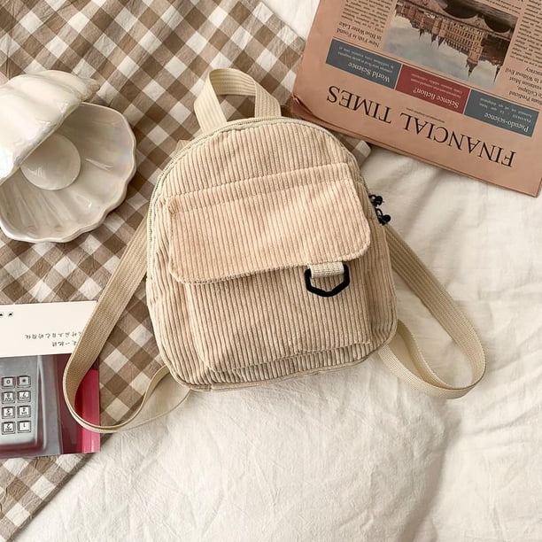 Mini mochila de pana para mujer, morral pequeño de Color sólido, sencillo, informal, para viaje, 2022 Fivean unisex