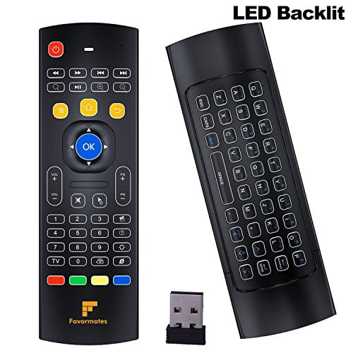 Favormates Air Remote Mouse MX3 Pro,2.4G Backlit Kodi Remote Control