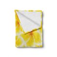 thumbnail image 2 of Yellow Soft Flannel Fleece Throw Blanket, Plumeria Frangipani Flower Blossom Pattern Hawaiian Floral Wildlife Artwork, Cozy Plush for Indoor and Outdoor Use, 60" x 80", Yellow and White, by Ambesonne, 2 of 6