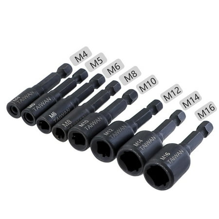 

Ruibeauty 8Pcs M4-M16 Screw Tap Socket Adapter 1/4 Inch Hex Shank Machine Tap