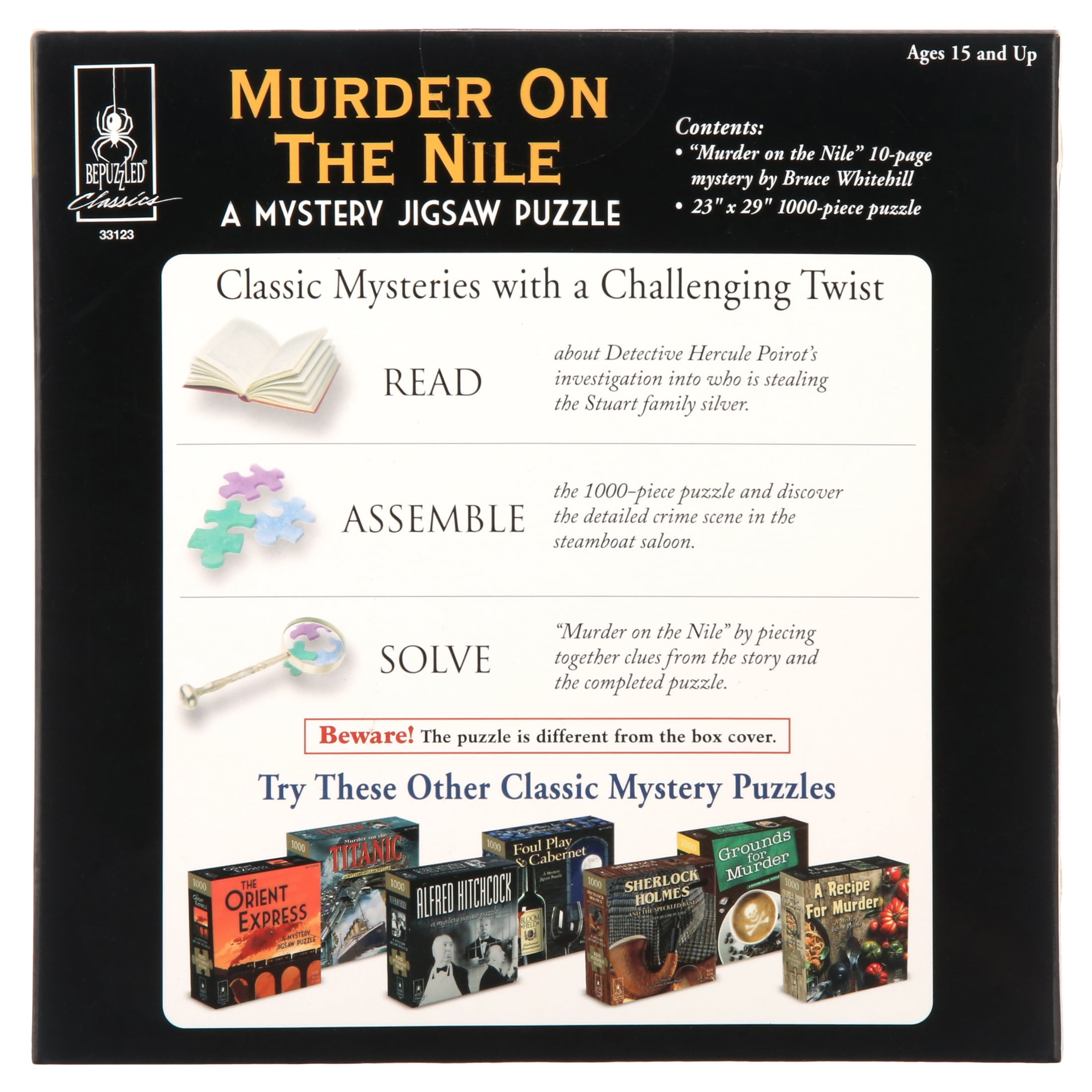 pl Murder On The Nile Mystery 1000 Piece Jigsaw Puzzle with Book 
