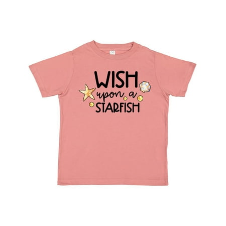 

Inktastic Summer Wish Upon a Starfish Seashells Gift Toddler Toddler Girl T-Shirt
