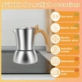 thumbnail image 5 of Wekvgz Stovetop Coffee Makers 200ML Induction Moka Pot Stainless Steel Stovetop Espresso Maker Portable Stovetop Espresso and Coffee Maker with Anti Skid Handle for Coffee Latte, 5 of 10